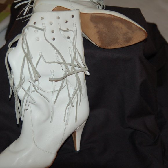 Vintage Two Lips Leather Boots with fringe - Picture 4 of 7